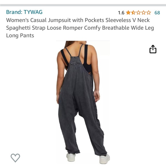 Amazon - Womens Jumpsuit - Size L - black - Picture 2 of 6